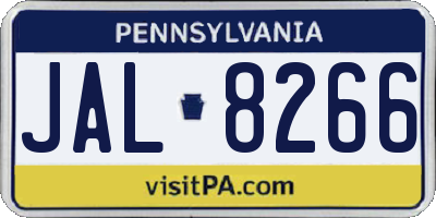 PA license plate JAL8266