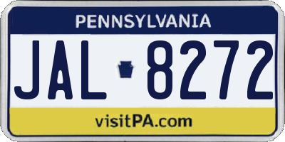 PA license plate JAL8272