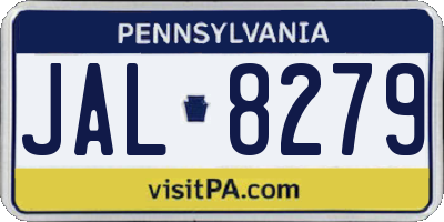 PA license plate JAL8279