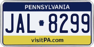 PA license plate JAL8299