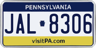 PA license plate JAL8306