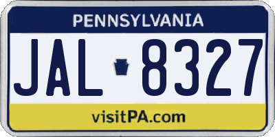PA license plate JAL8327