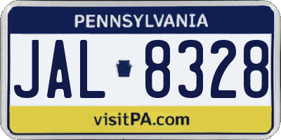 PA license plate JAL8328