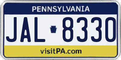 PA license plate JAL8330