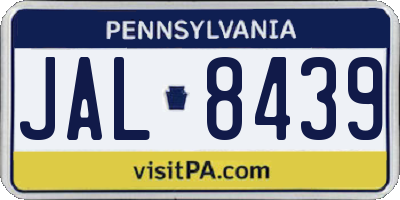 PA license plate JAL8439