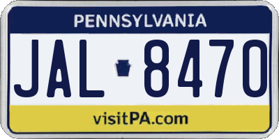 PA license plate JAL8470