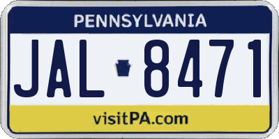 PA license plate JAL8471