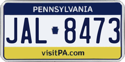 PA license plate JAL8473