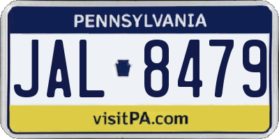 PA license plate JAL8479