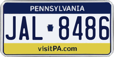 PA license plate JAL8486