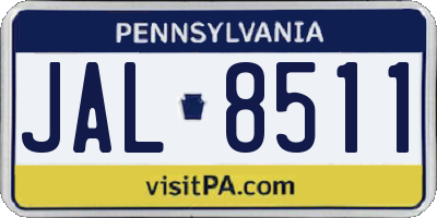 PA license plate JAL8511