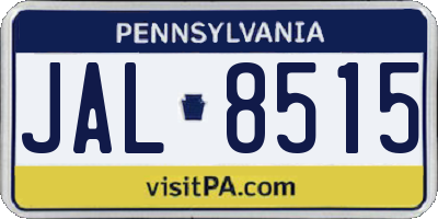 PA license plate JAL8515