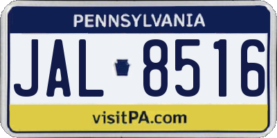 PA license plate JAL8516