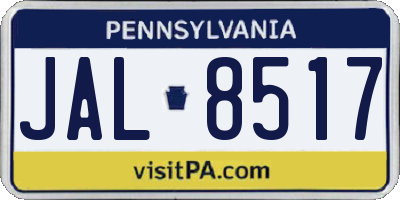 PA license plate JAL8517