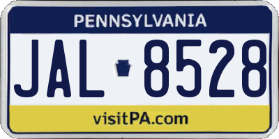 PA license plate JAL8528