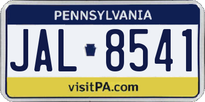 PA license plate JAL8541