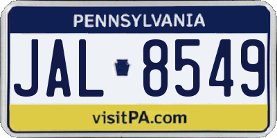 PA license plate JAL8549