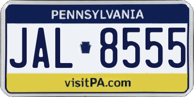 PA license plate JAL8555