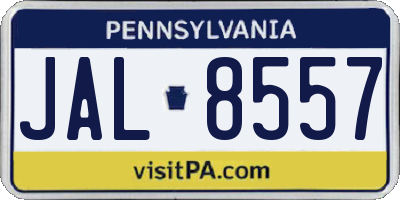 PA license plate JAL8557