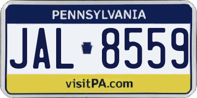 PA license plate JAL8559
