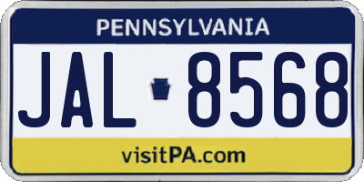 PA license plate JAL8568