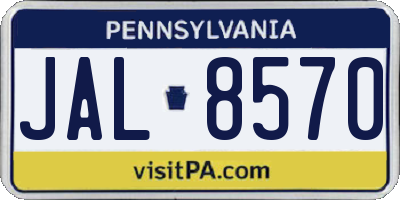 PA license plate JAL8570