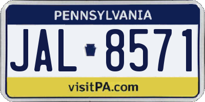 PA license plate JAL8571