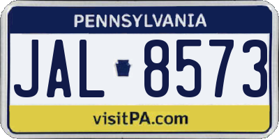 PA license plate JAL8573