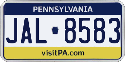 PA license plate JAL8583