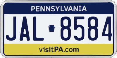 PA license plate JAL8584