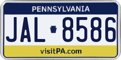 PA license plate JAL8586