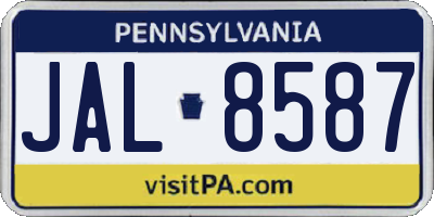 PA license plate JAL8587