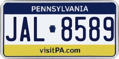 PA license plate JAL8589