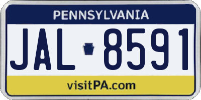 PA license plate JAL8591