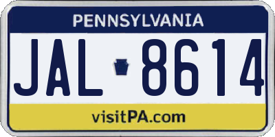 PA license plate JAL8614