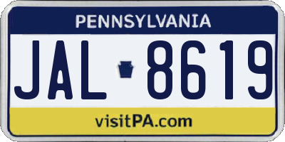 PA license plate JAL8619