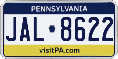 PA license plate JAL8622