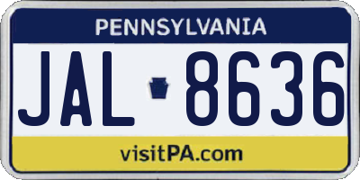 PA license plate JAL8636