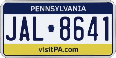 PA license plate JAL8641