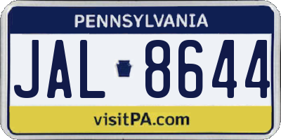 PA license plate JAL8644
