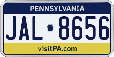 PA license plate JAL8656