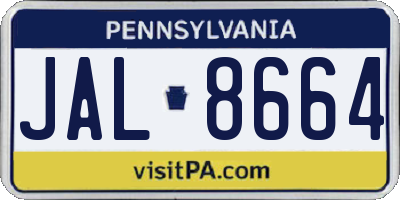 PA license plate JAL8664