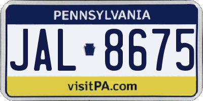 PA license plate JAL8675