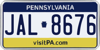 PA license plate JAL8676