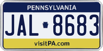 PA license plate JAL8683