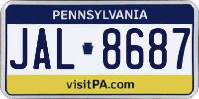 PA license plate JAL8687