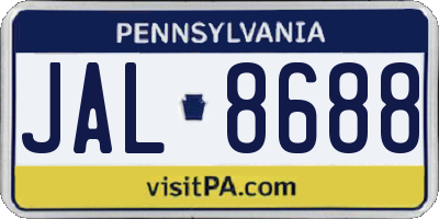 PA license plate JAL8688