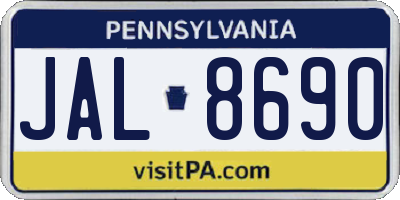 PA license plate JAL8690