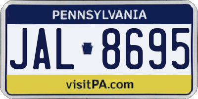 PA license plate JAL8695