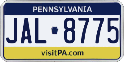 PA license plate JAL8775